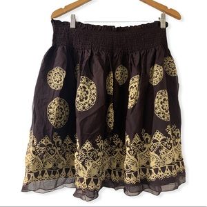 Anthropologie Brown Mini Skirt Size M